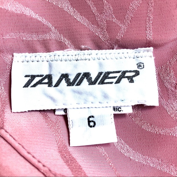 🩰VINTAGE 80s Deco Shell Pink Faux Wrap Dress - Picture 8 of 8